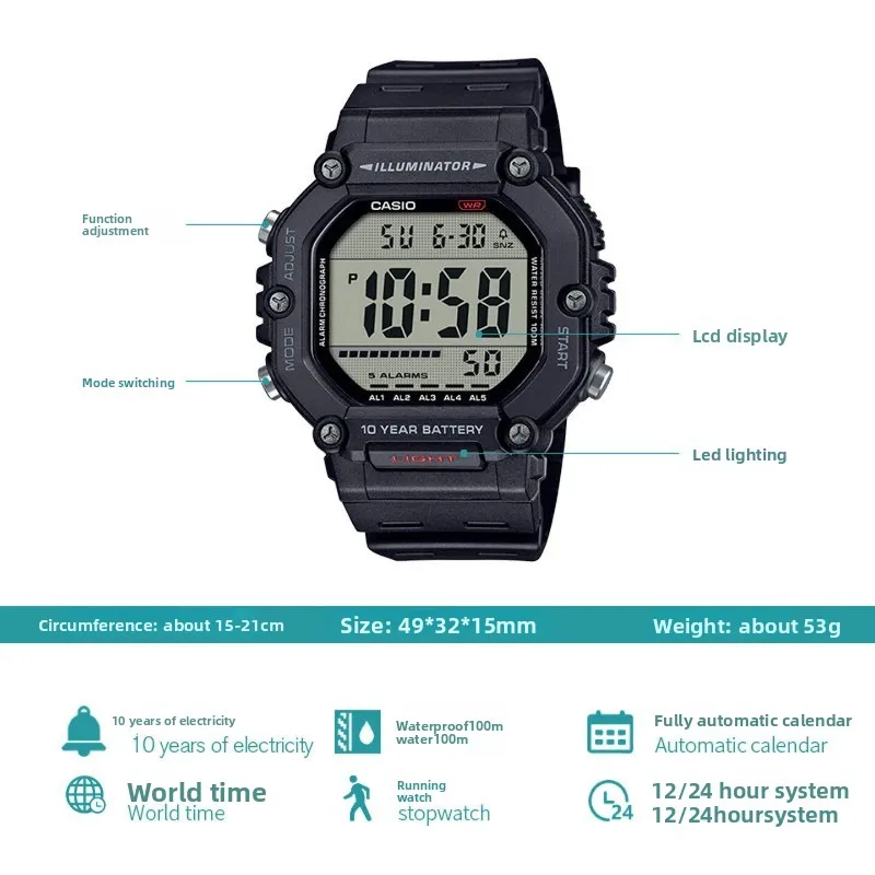 Цифровые часы Casio AE-1600H S – обзор и цена Smartwatch Casio Watches For Men
