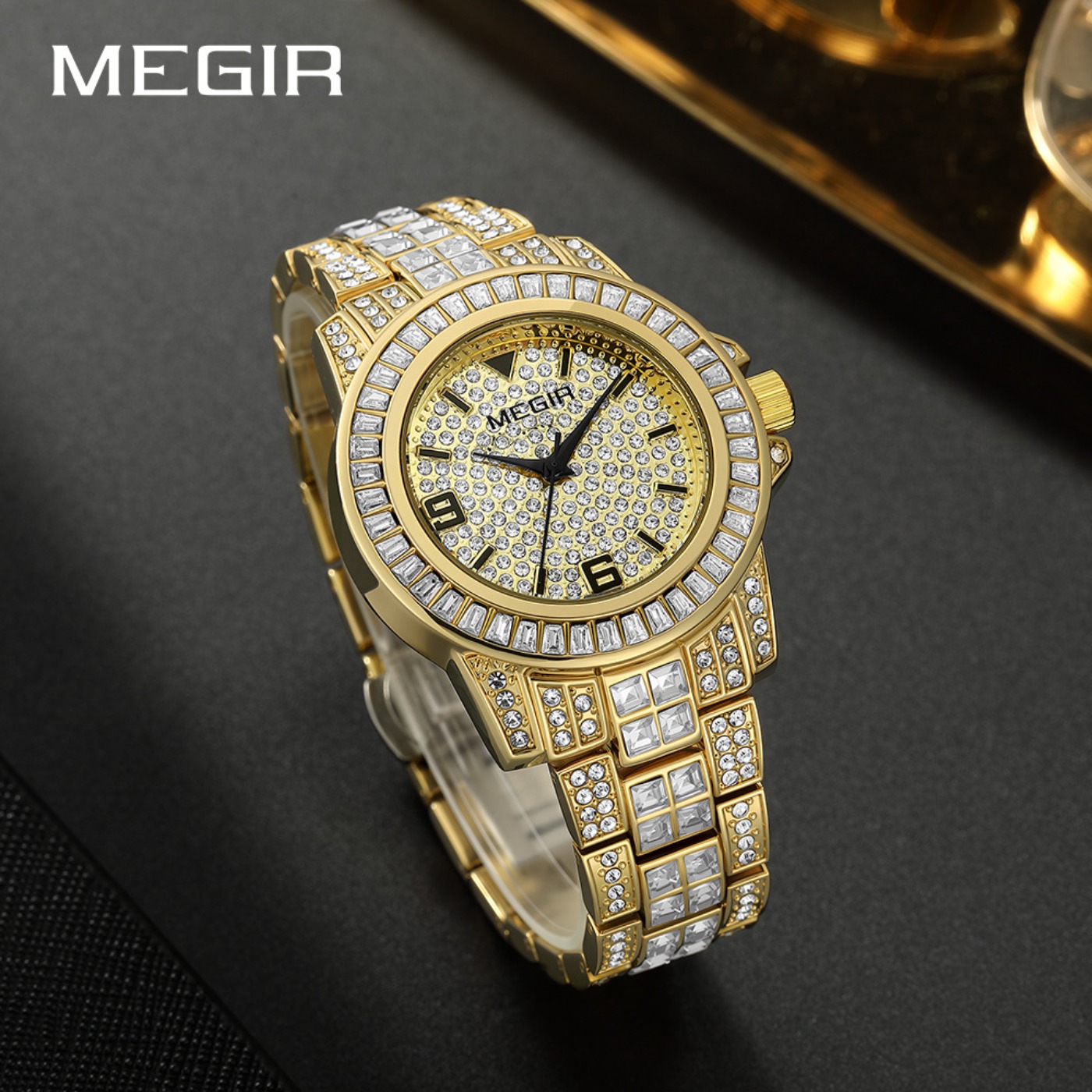Роскошные часы MEGIR с бриллиа – обзор и цена Analog Quartz Watch